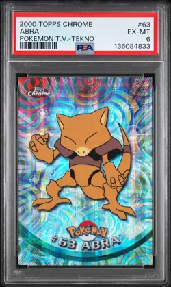 2000 TOPPS CHROME POKEMON T.V. TEKNO #63 ABRA PSA 6 - Image 1
