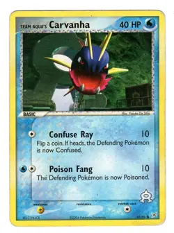Pokemon TCG Team Aqua's Carvanha Team Magma VS Team Aqua 47/95 Regular Common MP - Image 1