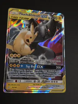 Pikachu & Zekrom GX ULTRA RARE 33/181 SM Tag Team Up Pokemon TCG Holo Foil NM - Image 2