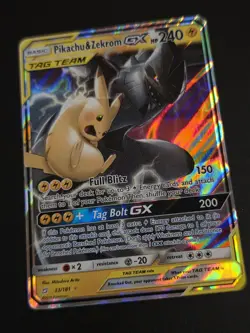 Pikachu & Zekrom GX ULTRA RARE 33/181 SM Tag Team Up Pokemon TCG Holo Foil NM - Image 3