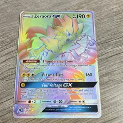 Pokemon Zeraora GX Secret Rare Full Art Holo Card 190 HP Lost Thunder 221/214 - Image 1