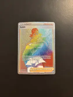 Pokemon TCG Leon Trainer Card Vivid Voltage Rainbow Rare, 195/185 - Image 1