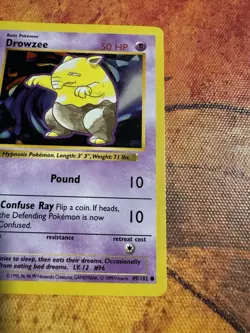 Shadowless Drowzee | Base Set 49/102 | 1999 WOTC Pokemon Card | Gen 1 - Image 2