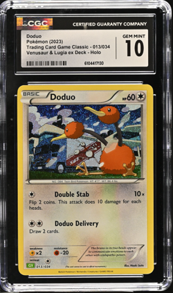 Doduo 013/034 CGC 10 – Holo – TCG Classic Collection CLV Pokemon Card - Image 1
