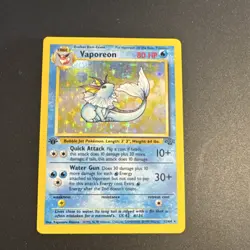 Pokemon TCG Vaporeon Jungle Holo Rare Unlimited 12/64 1999 Stage 1 Card Stock - Image 1