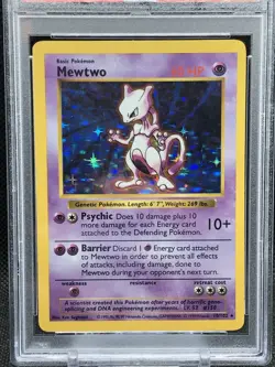 Mewtwo 10/102 Rare WOTC Holo 1999 Base Set SHADOWLESS Pokemon Cards PSA 7 - Image 2