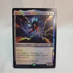 Spider Woman Stunning Savior Foil MTG SPM NM Near Mint Fast Shipping From Canada - Image 1
