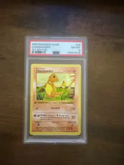 1999 Pokemon Charmander 46/102 Base Set 1st Edition PSA 8 - Image 1