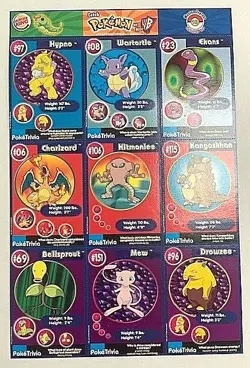 Burger King Pokemon #10 Master Trainer Set Uncut Sheet Charizard - Image 1