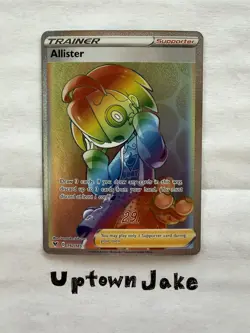 Pokemon TCG Trainer Allister 192/185 Vivid Voltage Holo Rainbow Secret Rare - Image 1