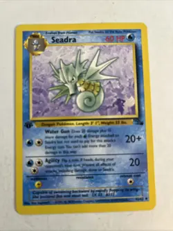 Pokemon Seadra 42/62 1st Edition Fossil Uncommon Regular Vintage 1999 WOTC TCG - Image 1