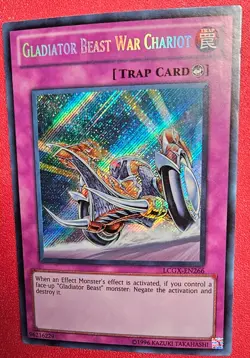 1x Yu-Gi-Oh! Gladiator Beast War Chariot - LCGX-EN266 - Secret Rare - NM - Image 1