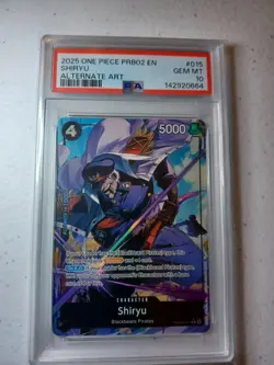 PSA 10 Gem Mint One Piece PRB02-015 Shiryu Alternate Art English - Image 1