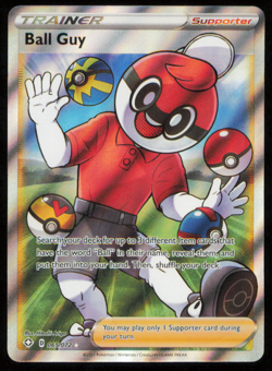 BALL GUY 065/072 POKEMON CARD ENGLISH SWSH SHINING FATES FULL ART TRAINER NM - Image 1