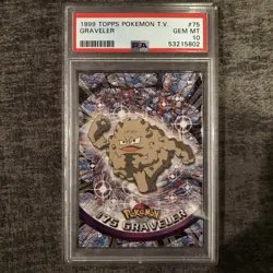 #75 Graveler Topps TV Animation Series 1 Black Logo Pokemon Card PSA 10 GEM MT - Image 2