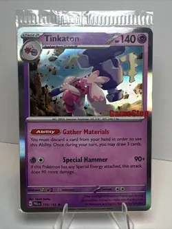 SEALED Tinkaton 105/193 Holo GameStop Exclusive Promo AUTHENTIC Pokemon Card - Image 1