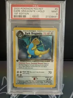 2000 POKEMON ROCKET 1ST EDITION #5 DARK DRAGONITE-HOLO PSA 9 - Image 1