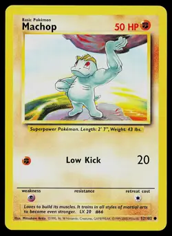 Pokemon Card - Machop Base Set 1999-2000 UK 52/102 Common - Image 1