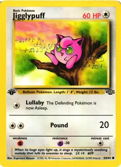 Pokemon TCG Jigglypuff Jungle 54/64 1st Edition Regular Common MP - Image 1