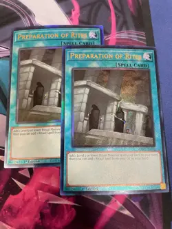YUGIOH - PREPARATION OF RITES X2 - PRISMATIC ULTIMATE RARE - RA02 - NM - 1ST ED - Image 1