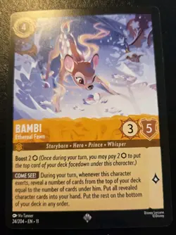 Bambi - Ethereal Fawn 24/204 Super Rare Winterspell Disney Lorcana TCG - Image 1