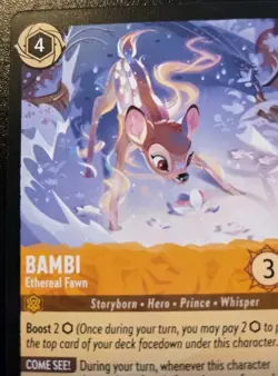Bambi - Ethereal Fawn 24/204 Super Rare Winterspell Disney Lorcana TCG - Image 2