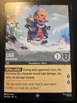 Lilo - Bundled Up 195/204 Super Rare Winterspell Disney Lorcana TCG - Image 1