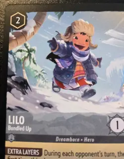 Lilo - Bundled Up 195/204 Super Rare Winterspell Disney Lorcana TCG - Image 2