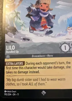 Lilo - Bundled Up 195/204 Super Rare Winterspell Disney Lorcana TCG - Image 4