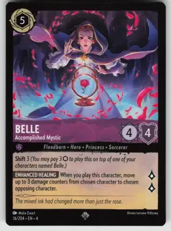 Belle - Accomplished Mystic Super Rare Ursula's Return 36/204 Disney Lorcana - Image 1