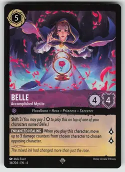 Belle - Accomplished Mystic Super Rare Ursula's Return 36/204 Disney Lorcana - Image 1