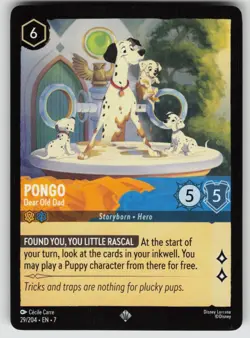 Pongo - Dear Old Dad Super Rare Archazia's Island 29/204 Disney Lorcana - Image 1