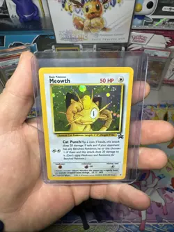 Pokemon TCG Meowth Black Star Promos Holo Card NM Condition - Image 3