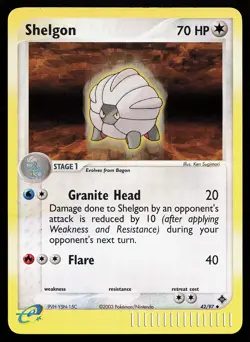 Shelgon 42/97 Uncommon Reverse Holo EX Dragon Pokemon Card - Image 1