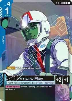 Gundam TCG Amuro Ray Art Foil Card ST01-010 C+ NM/Mint - Image 1