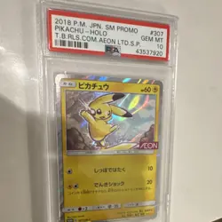 Pokemon TCG Pikachu SM Promo Holo Ultra Rare #307/SM-P PSA 10 2018 Card Stock - Image 4