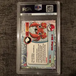 #46 Paras Topps TV Animation Series 1 Black Logo Pokemon Card PSA 10 GEM MT - Image 3