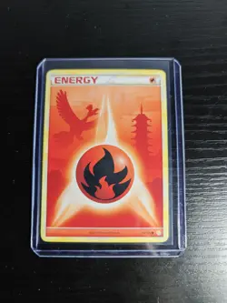 Pokemon TCG HGSS Ho-Oh 116/123 Fire Energy Non Holo Common - Image 1