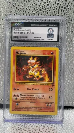 1/1 CGC World Record 2000 Pokemon Magmar 51/130 Base Set 2 - Image 1