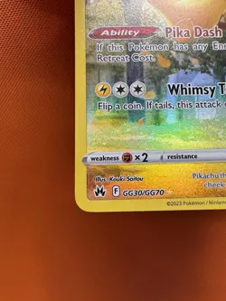 Pokemon Pikachu GG30/GG70 Crown Zenith Galarian Gallery Holo Rare NM/Mint 1298 - Image 4