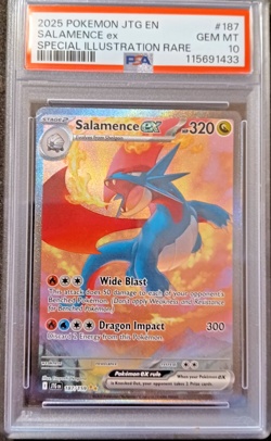 2025 Pokemon Journey Together Salamence ex 187/159 Holo PSA Gem Mint 10 - Image 1
