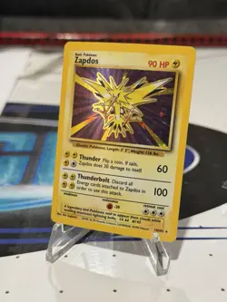 Pokemon Base Set Zapdos 16/102 Unimited Holo Rare - Vintage Pokemon - Image 2