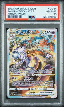 Mewtwo Vstar GG44/GG70 Sword Shield Crown Zenith Pokemon PSA 10 - Image 1