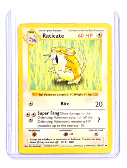 Raticate 40/102 Uncommon Non-Holo POKEMON TCG WOTC Base Set Shadowless ENGLISH - Image 3