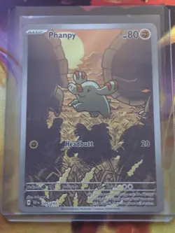 Pokemon Phanpy 205/191 Sv08: Surging Sparks Illustration Rare Holo 80 HP - Image 1
