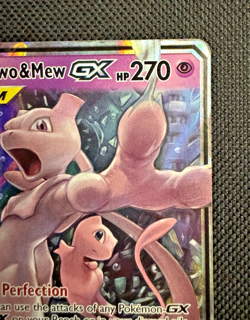 2019 Pokemon SM Unified Minds Mewtwo Mew Tag Team Holo #71/236 - Image 5