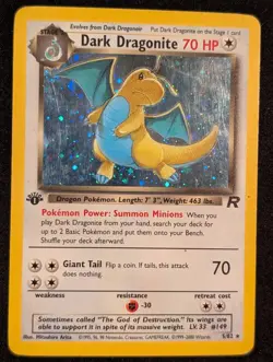 Dark Dragonite 5/82 1st Edition Holo Team Rocket WOTC 2000 - Image 1
