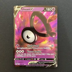 Pokemon Card Unown V 065/195 Silver Tempest Ultra Rare Half Art Near Mint - Image 2