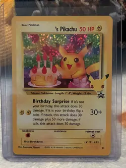 Birthday Pikachu #24 Pokemon Card - Celebrations: Black Star Promo - NM - Image 1