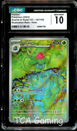 CGC 10 GEM MINT Ivysaur 167/165 ILLUSTRATION RARE 151 English Pokemon Card 193 - Image 1